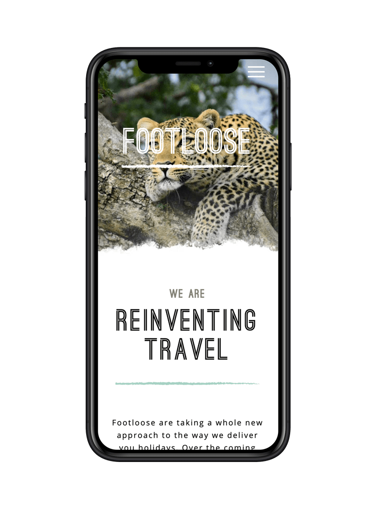Footloose Website Design on iPhone